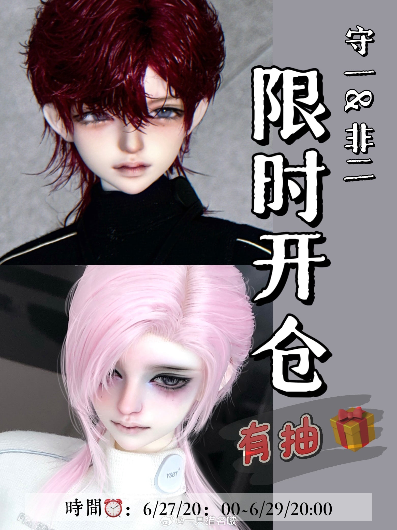 A cat bo - Shou Yi & Fei Er (BJD Head) : PreOrder - Anubis Doll Café