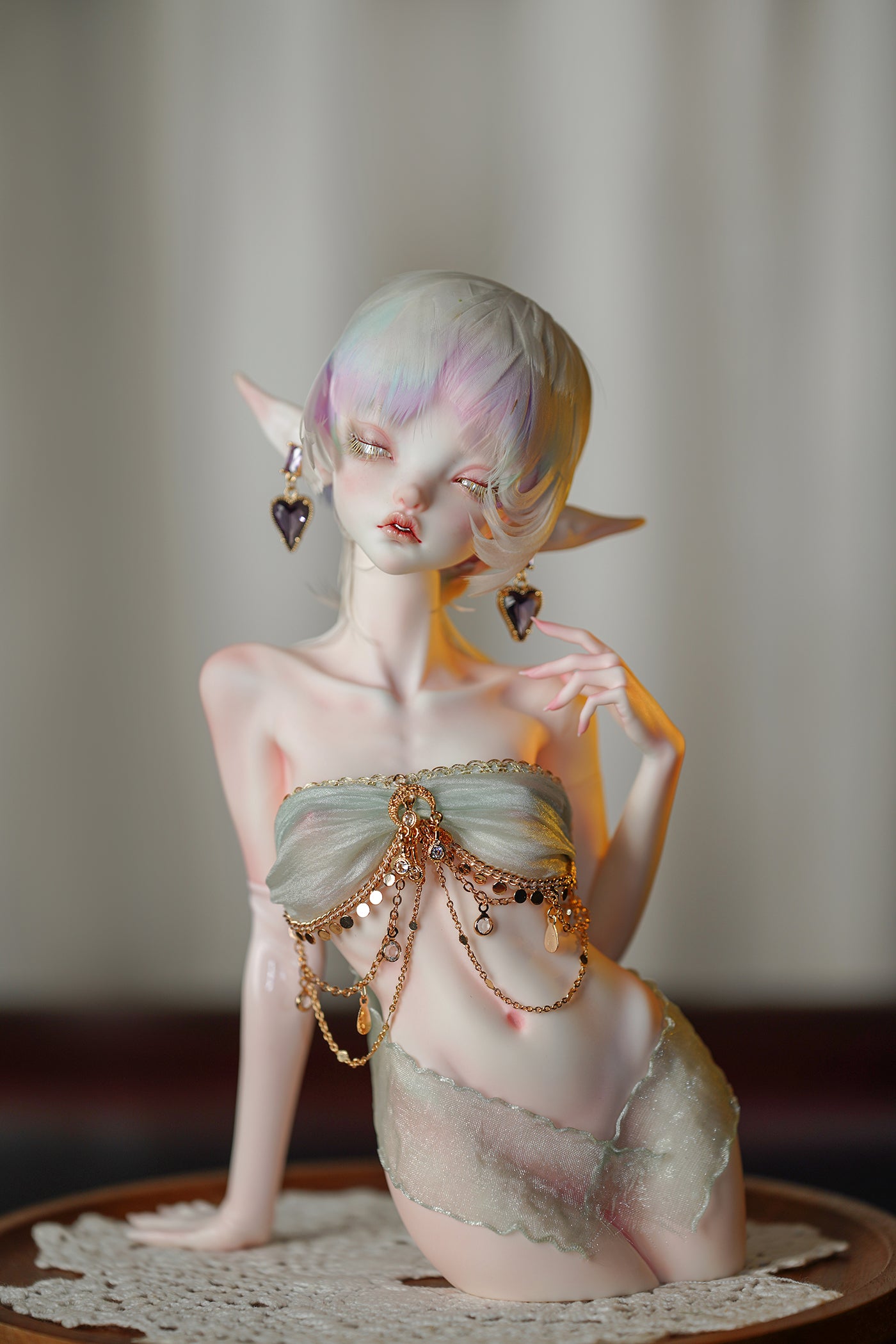 Coral Reef x Jiu Er Cat - Witch & Girl (BJD Bust Stand) : PreOrder